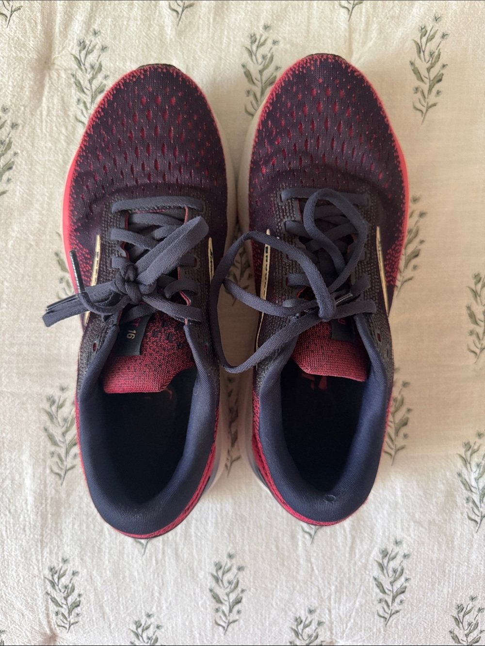 Brooks Running Shoes in Black and Burgundy with White Soles